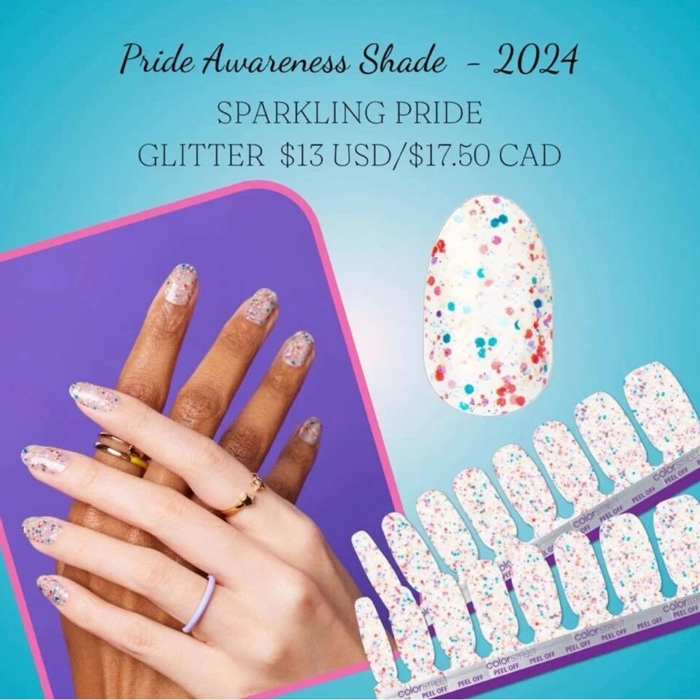 Sparkling Pride Glitter Nail Wraps - Pride Awareness Shade 2024